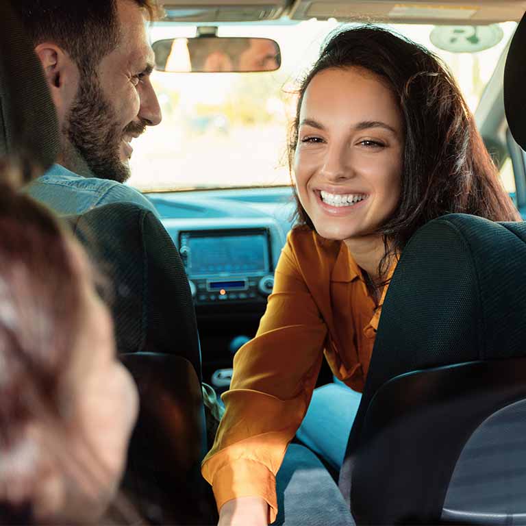 Happy Mom Looking Back A Child